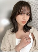 レイヤーカットグレージュカラーデザインカラーシルキーベージュ