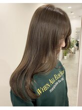 ピークスヘア(peaks hair) ワンカールレイヤーイメチェン似合わせカットシースルーベージュ