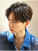 毛流れセンターパートナチュラル刈り上げニュアンスパーマ