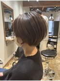 ハイライト レイヤー ショートヘア ボブ くびれレイヤー