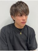 アッシュブラックカルマパーマベリーショートダークアッシュ