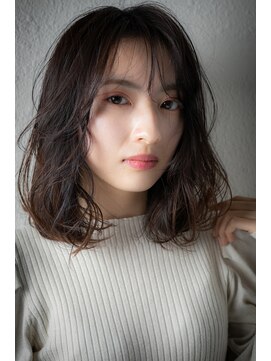 カバーヘア 上尾西口店(COVER HAIR) 暗髪大人ハイライトウェットヘア抜け感ミディアムv上尾20代30代