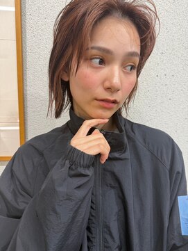 ラヴェストバイフレイスウェル(LOVEST by frace well) マニッシュショートボブなアッシュグレーカラー/小顔カット