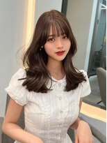 ノク 渋谷(nok)&nbsp;バブみレイヤー前髪黒髪ボブルフネビージュ小顔ワンレン