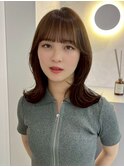 韓国風レイヤーくびれミディヘーゼルベージュ髪質改善ワンホン2