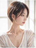 ココアブラウン×くびれひし形ショートボブ【TELAHAIR草加】