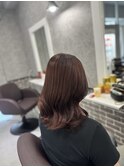 ブリーチなしレッドブラウン