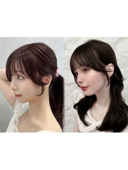 【カラー+トリー トメント￥6500】圧倒的ツヤ×前髪/顔周り/くびれヘアで創る[大人]韓国ワンホンヘア[銀座]