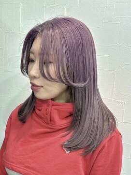 ピリオド 赤坂(Period.) セミロング レイヤーカット ラベンダー 紫 髪質改善 赤坂見附
