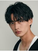 原宿メンズパーマスパイラルパーマセンターパートガイルヘア20代