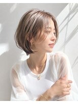 アッシュ 学芸大学店(Ash)&nbsp;グラボブ/大人女性/ラテベージュ/白髪ぼかし/脱白髪染め