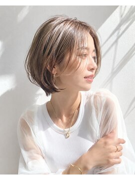 アッシュ 学芸大学店(Ash) グラボブ/大人女性/ラテベージュ/白髪ぼかし/脱白髪染め