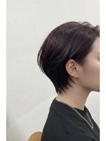 ケイカヘア(KEIKA Hair)&nbsp;前髪なしハンサムショートのレッドブラウン