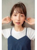大人かわいい☆耳かけショートボブ×グレージュ