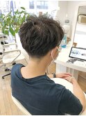 MEN'S HAIR  センターパート　ツイストスパイラル　コンマヘア