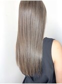 美髪ストレートナチュラル×シルキーベージュ/ニュアンスカラー