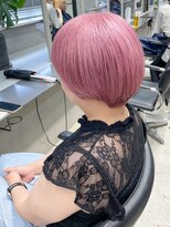 テトヘアー(teto hair)&nbsp;ピンクカラー　暖色系カラー　薄ピンク　ペールカラー　ショート