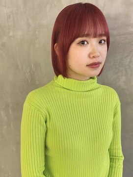 ソイ コンク 下北沢(soi conc) 【RED】切りっぱなしボブ/レッド/ボブ/ダブルカラー_下北沢