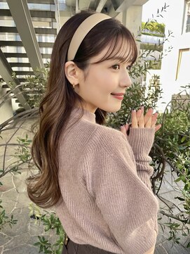 ローウェ 二子玉川(Louwe) ボブ/大人かわいい/フェザーバング/透け感グレージュ