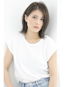 ルー(Luu) グレージュカラー斜めバング神戸/東灘/住吉/御影/岡本/摂津本山