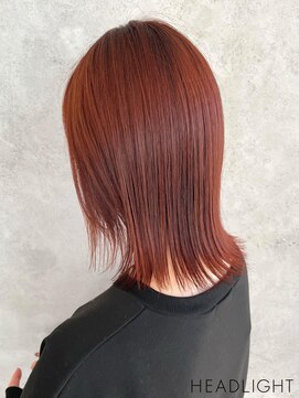 アーサス ヘアー デザイン つくば店(Ursus hair Design by HEADLIGHT) ミディアムレイヤー×ストレート×オレンジブラウン