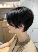 ショートカット20代30代40代前髪なし面長丸顔ショートボブ