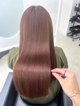 ジーナ 札幌(Zina) 髪質改善＊淡めピンクベージュ＊艶髪ストレート＊美髪