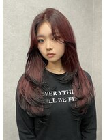 シエンゴールド(CIEN gold)&nbsp;ワインレッドカラー/裾カラー/レイヤーカット#浜松駅#カラー