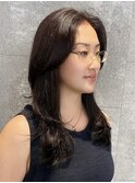 段カットレイヤーロングミディアムハッシュカット20代30代#3