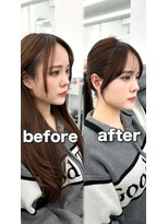 アマトウキョウ アユンチェ(AMA TOKYO×AYUNCHE) 前髪顔まわり韓国ヘアレイヤーカットサイドバンク2wayバンク韓国