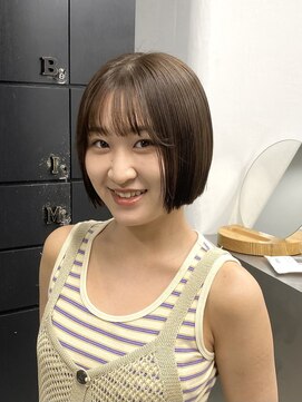 ヘアー アイス 御器所本店(HAIR ICI) ブリーチなし大人可愛いマロンブラウン似合わせボブ