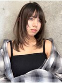 バレイヤージュ/アッシュグレージュ/ケアブリーチ/ブリーチ