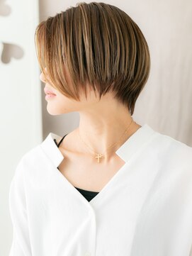 モッズヘア 上尾西口店(mod's hair) オレンジベージュハイライトかきあげ丸みショートY上尾20代30代