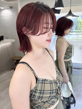 コール ネックス ザ サロン 表参道(COALL nex the salon) カーテンバング ボブ ボルドーカラー