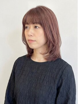 レセ 南柏店(Laissez) 小顔レイヤーカット/くすみピンクカラー【レセ南柏店】