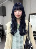 韓国レイヤーカット/韓国ヘア/ブリーチカラー/ブルーブラック