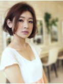 【FORTE】ふんわりボブ★センターパート＆耳かけで大人上品に