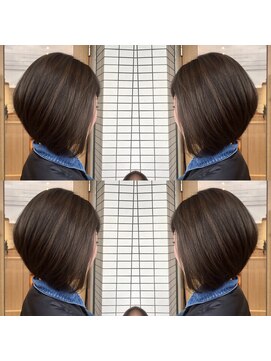スーリール 伊都店(Sourire) 前下がりボブ×ハイライト