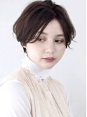 前髪長め　大人可愛い　マッシュショート　ショートヘア