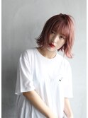 【柏】外ハネ切りっぱなしボブ×ピンクベージュ