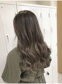 カーキグレージュ/大人かわいい/フェザーバング