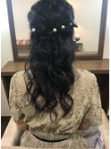 ゆるふわ サイド ツイスト ハーフアップ ヘアアレンジ