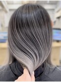 【バレイヤージュ×シルバーホワイト】