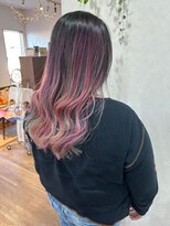 コジック ヘアアンドアイ(Cogic hair & eye)&nbsp;ピンクグラデーションバレイヤージュ ゆるふわウェーブロング