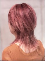 フワフワ ヘアーサロン(fuwafuwa hair salon) １４トーンくすみピンク　レイヤーウルフ