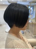 30代40代50代 大人ナチュラルショートボブ 前髪なし