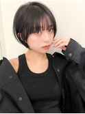 ハイライト白髪ぼかしダブルカラーインナーカラーショートボブ