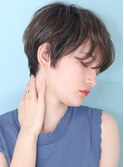 40代50代小顔黒髪ネビージュボブルフワンレン前髪ありショート