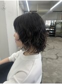 レイヤーボブ×無造作パーマ