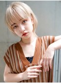 【GEEKS渋谷】ハイブリーチ/透明感/ブロンド/ウルフ/ショート/夏